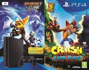 PS4 Slim 1To - Pack Ratchet & Clank + Crash Bandicoot N. Sane Trilogy (Jet Black)