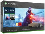 Xbox One X 1To Gold Rush Special Edition - Pack Battlefield V Edition Deluxe (Black)